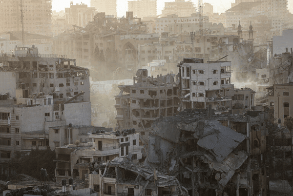 | A VIEW OF RUINS AND DEMOLISHED BUILDINGS FOLLOWING ISRAELI AIR STRIKES ON THE AL RIMAL NEIGHBORHOOD IN THE GAZA STRIP ON OCTOBER 12 2023 PHOTO ATIA DARWISHAPA IMAGES | MR Online